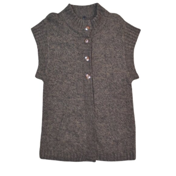 Lapis Brown Short Sleeve Button Up Long Cardigan Sweater Size Large Academia - Picture 3 of 12